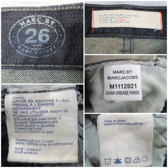 MARC JACOBS Dark Wash Customized Floral Appliqué Bootcut Jeans Women’s Size 26 - Picture 12 of 14